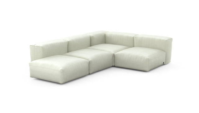 Preset four module corner sofa - herringbone - beige - 199cm x 283cm