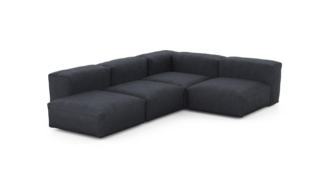 Preset four module corner sofa - herringbone - dark grey - 199cm x 283cm