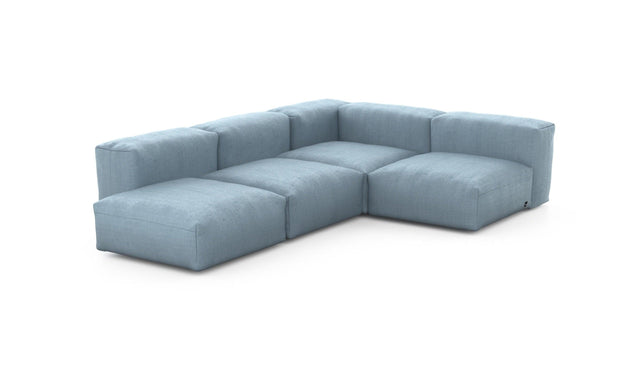 Preset four module corner sofa - herringbone - light blue - 199cm x 283cm