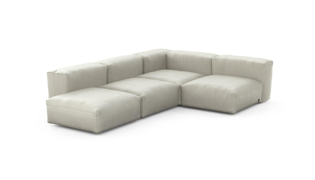 Preset four module corner sofa - herringbone - stone - 199cm x 283cm