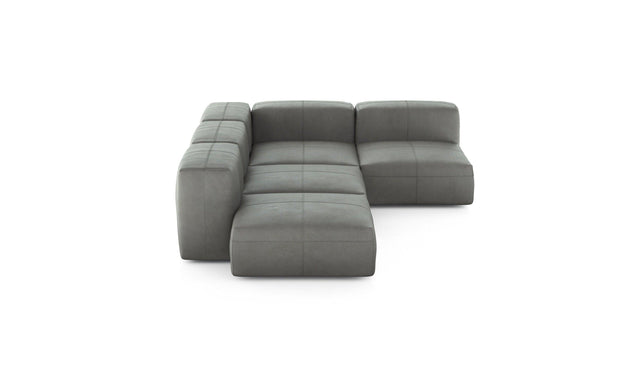 Preset four module corner sofa - leather - light grey - 199cm x 283cm