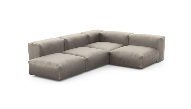 Preset four module corner sofa - velvet - stone - 199cm x 283cm