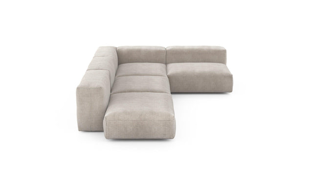 Preset four module corner sofa - cord velours - platinum - 220cm x 346cm