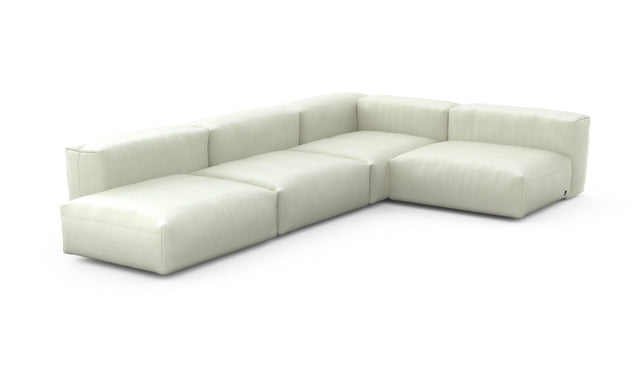 Preset four module corner sofa - herringbone - beige - 220cm x 346cm