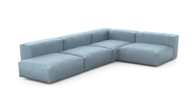 Preset four module corner sofa - herringbone - light blue - 220cm x 346cm