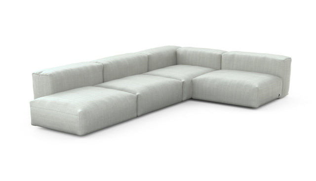 Preset four module corner sofa - herringbone - light grey - 220cm x 346cm