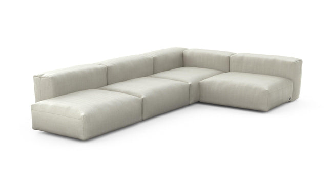 Preset four module corner sofa - herringbone - stone - 220cm x 346cm