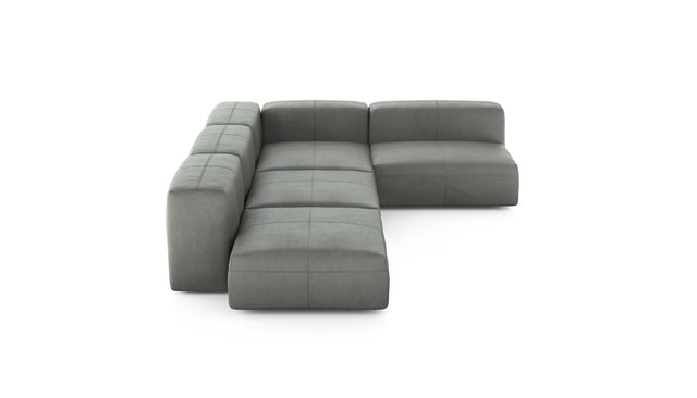 Preset four module corner sofa - leather - light grey - 220cm x 346cm