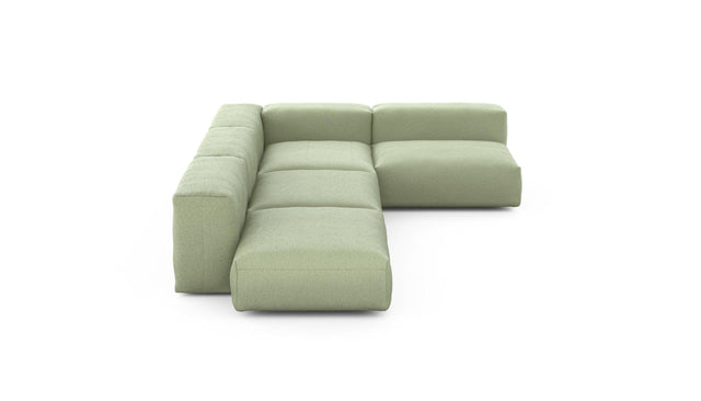 Preset four module corner sofa - linen - olive - 220cm x 346cm