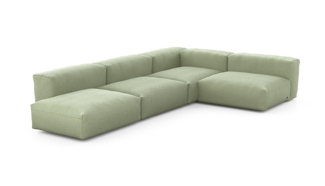 Preset four module corner sofa - linen - olive - 220cm x 346cm