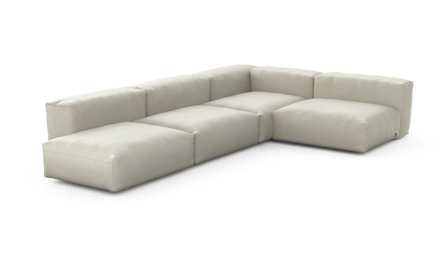 Preset four module corner sofa - pique - beige - 220cm x 346cm