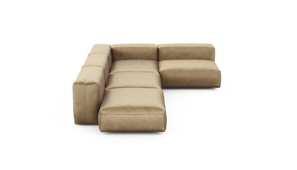 Preset four module corner sofa - velvet - caramel - 220cm x 346cm