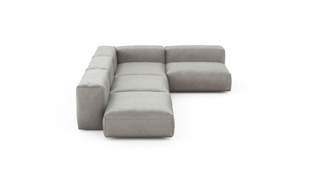 Preset four module corner sofa - velvet - light grey - 220cm x 346cm