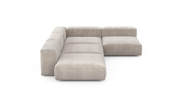 Preset four module corner sofa - cord velours - platinum - 241cm x 346cm