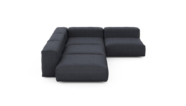 Preset four module corner sofa - herringbone - dark grey - 241cm x 346cm