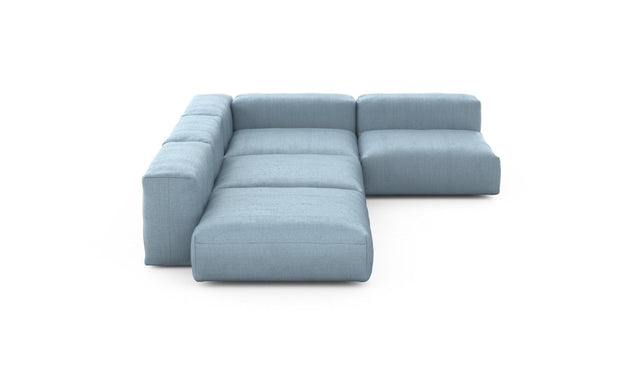 Preset four module corner sofa - herringbone - light blue - 241cm x 346cm