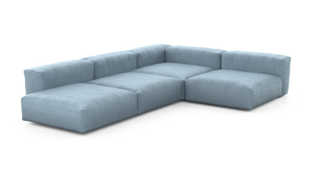 Preset four module corner sofa - herringbone - light blue - 241cm x 346cm