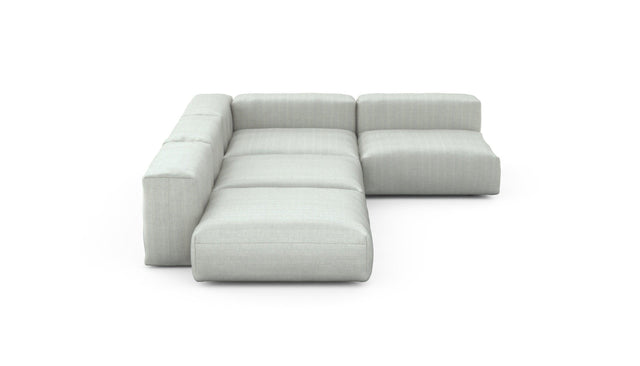 Preset four module corner sofa - herringbone - light grey - 241cm x 346cm