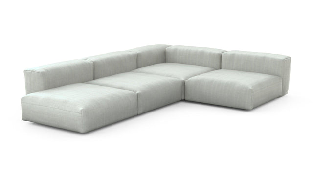 Preset four module corner sofa - herringbone - light grey - 241cm x 346cm