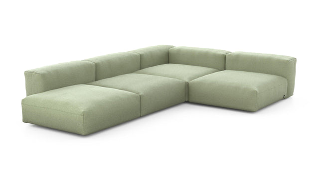 Preset four module corner sofa - linen - olive - 241cm x 346cm