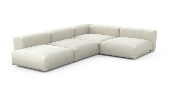 Preset four module corner sofa - linen - platinum - 241cm x 346cm