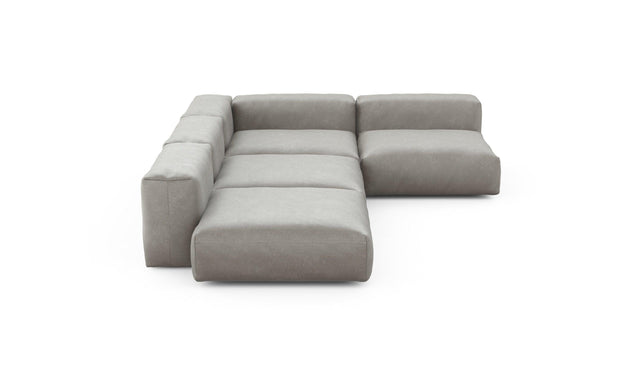 Preset four module corner sofa - velvet - light grey - 241cm x 346cm