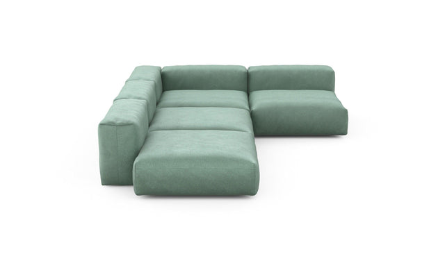 Preset four module corner sofa - velvet - mint - 241cm x 346cm