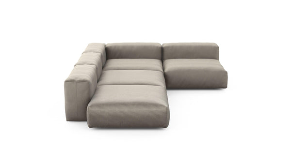 Preset four module corner sofa - velvet - stone - 241cm x 346cm