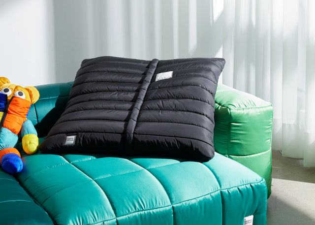 jumbo pillow - block - stripes raven