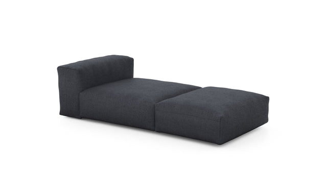 Preset lounger - herringbone - dark grey - 220cm x 105cm