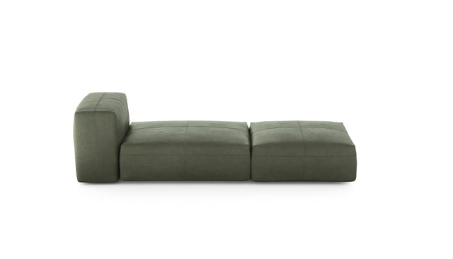 Preset lounger - leather - olive - 220cm x 84cm