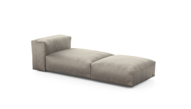 Preset lounger - velvet - stone - 220cm x 84cm