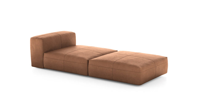 Preset lounger - leather - brown - 241cm x 105cm