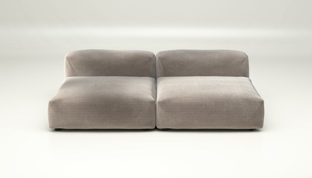 vetsak | Sofa Set 01 Large - cord velour - platinum | Sofa Modulable | 3.5 Places