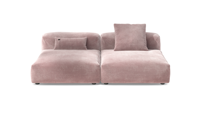 vetsak | Sofa Set 01 Large - Cord Velour - Blossom | Sofa Modulable | 3.5 Places