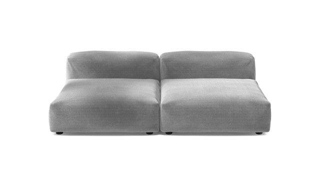 vetsak | Sofa Set 01 Large - Cord Velour - Light Grey | Sofa Modulable | 3.5 Places