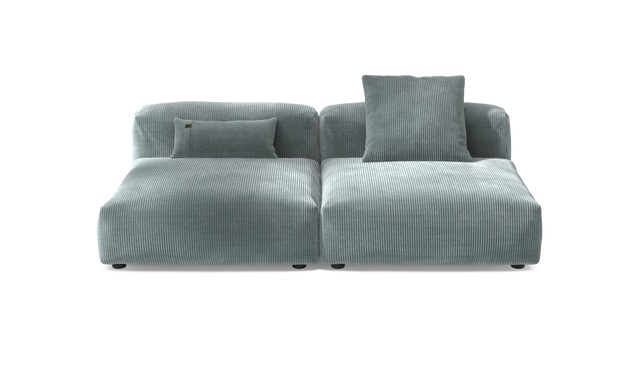 vetsak | Sofa Set 01 Large - Cord Velour - Mint | Sofa Modulable | 3.5 Places