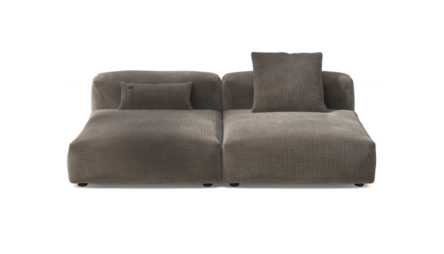 vetsak | Sofa Set 01 Large - Cord Velour - Mocha | Sofa Modulable | 3.5 Places