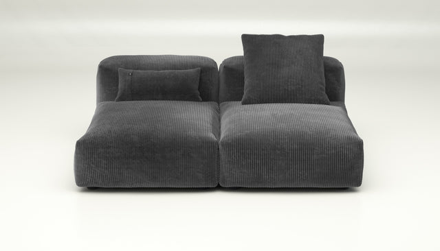 vetsak | Sofa Set 01 Medium - cord velour - dark grey | Sofa Modulable | 2.5 Places