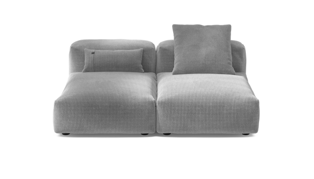 vetsak | Sofa Set 01 Medium - Cord Velour - Light Grey | Sofa Modulable | 2.5 Places
