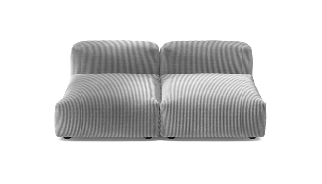 vetsak | Sofa Set 01 Medium - Cord Velour - Light Grey | Sofa Modulable | 2.5 Places