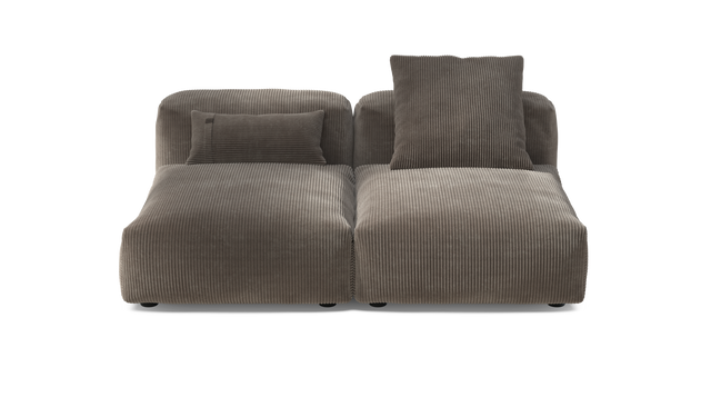 vetsak | Sofa Set 01 Medium - Cord Velour - Mocha | Sofa Modulable | 2.5 Places
