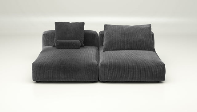 vetsak | Sofa Set 01 XLarge - cord velour - dark grey | Sofa Modulable | 3.5 Places