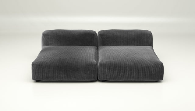 vetsak | Sofa Set 01 XLarge - cord velour - dark grey | Sofa Modulable | 3.5 Places