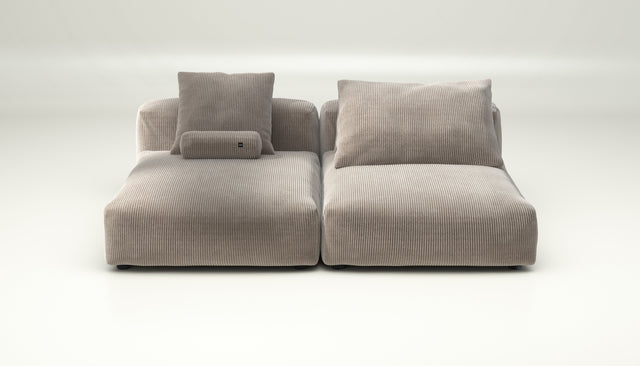 vetsak | Sofa Set 01 XLarge - cord velour - platinum | Sofa Modulable | 3.5 Places