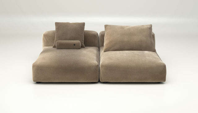 vetsak | Sofa Set 01 XLarge - cord velour - sand | Sofa Modulable | 3.5 Places
