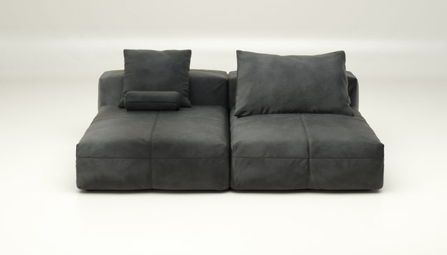 vetsak | Sofa Set 01 XLarge - leather - dark grey | Sofa Modulable | 3.5 Places