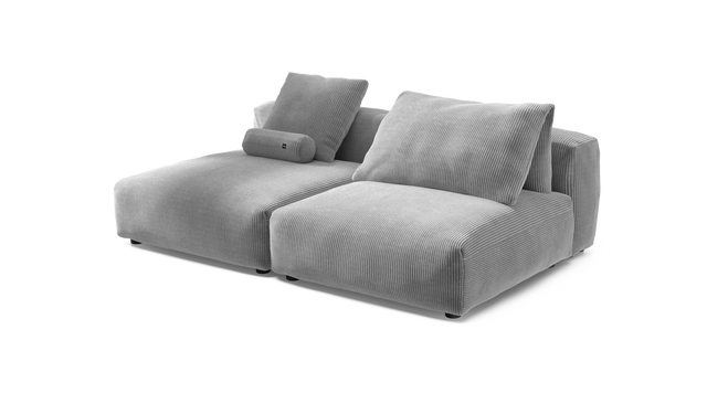 vetsak | Sofa Set 01 XLarge - Cord Velour - Light Grey | Sofa Modulable | 3.5 Places