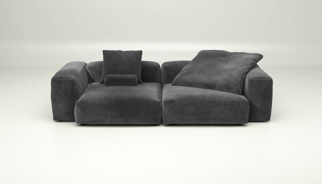 vetsak | Sofa Set 02 Large - cord velour - dark grey | Sofa Modulable | 3.5 Places | Grand Sofa
