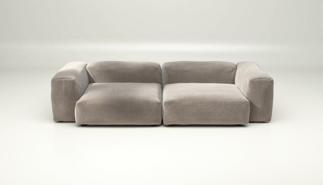 vetsak | Sofa Set 02 Large - cord velour - platinum | Sofa Modulable | 3.5 Places | Grand Sofa